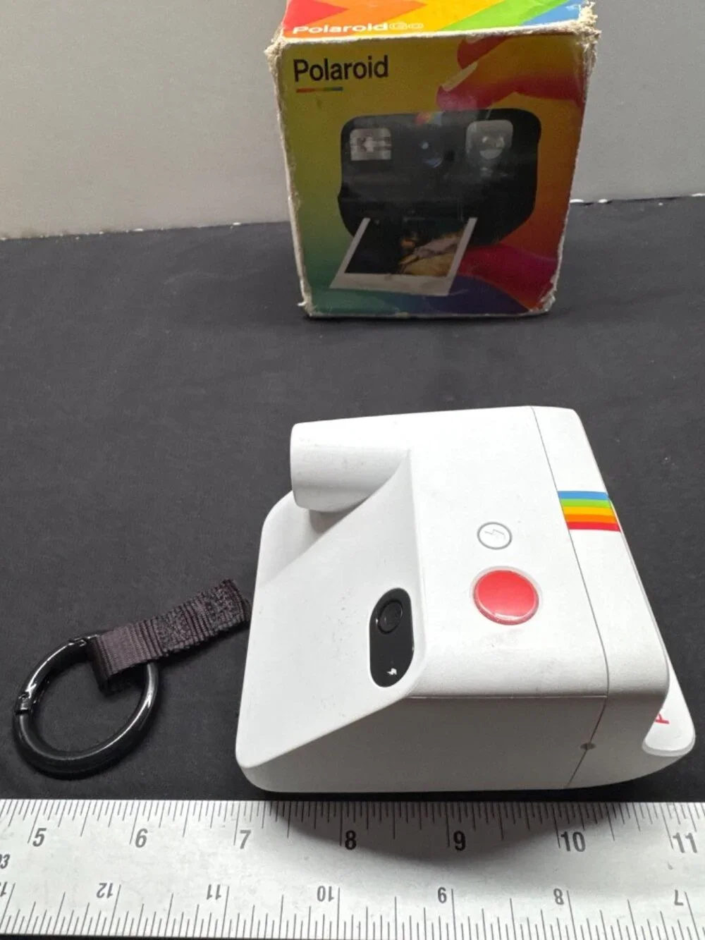 Polaroid Go Instant (Generation 1) Camera With Box - Compact White Rainbow Strip